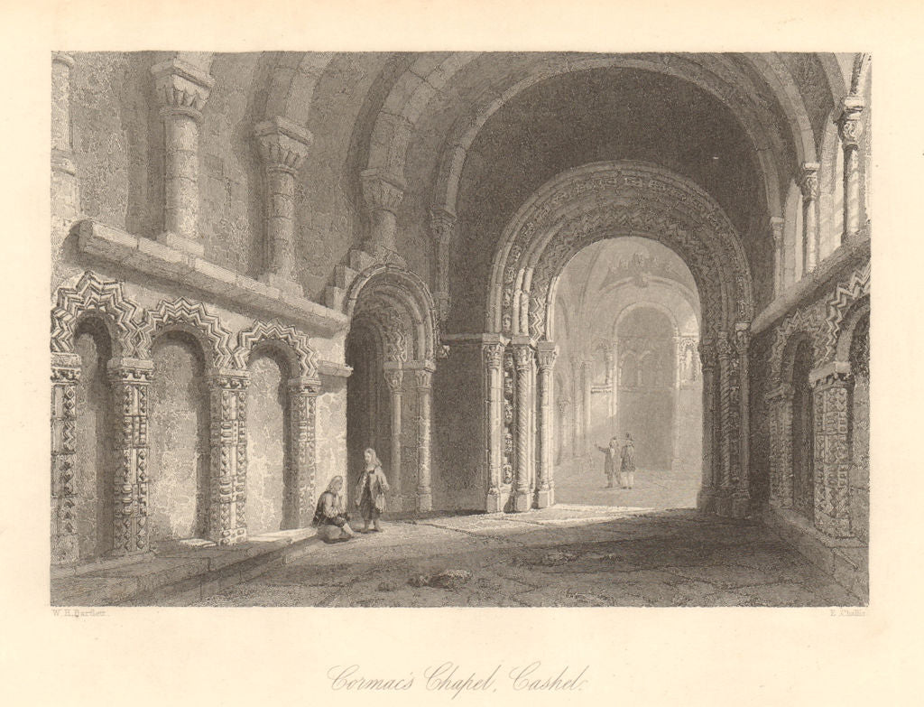 Cormac's Chapel, Cashel, County Tipperary. Ireland 1843 old antique print